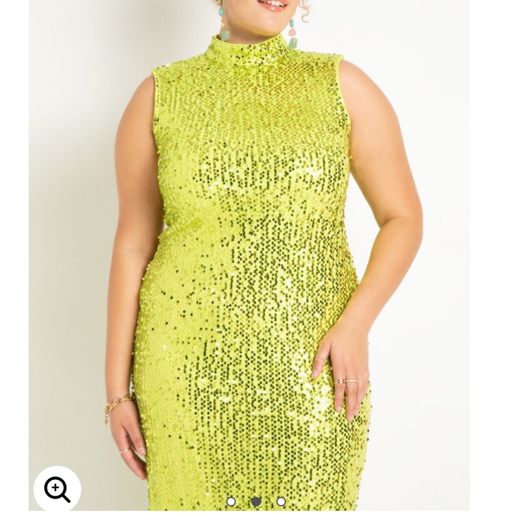 Eloquii Lime Green Sequin Dress